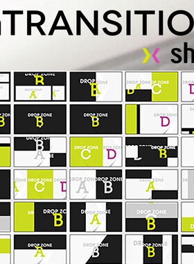FCPX插件mTransition Shift推拉分屏切割动画转场预设50个