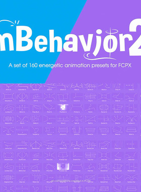 FCPX插件mBehavior 2物体图形图像动作预设效果160个