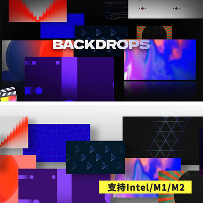 FCPX插件-50个动态抽象创意线条图形背景动画Backdrops