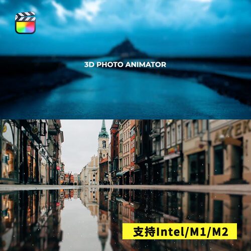 FCPX插件3D Photo Animation Toolkit照片图像转动态三维相机动画