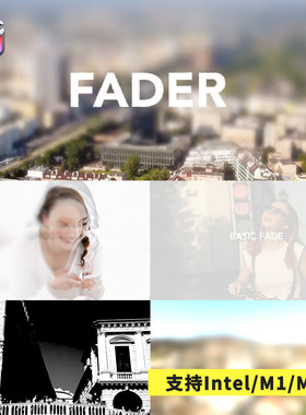 FCPX插件Fader淡入淡出阴影遮挡重影模糊转场预设60个+使用教程