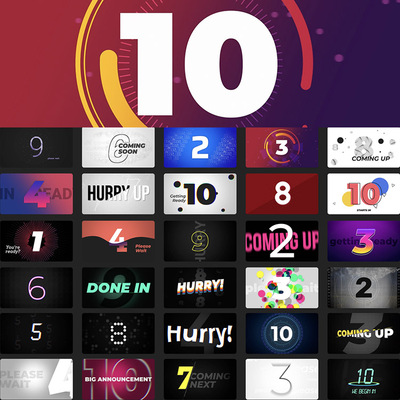 FCPX插件Countdown创意开场片头倒计时动画预设65个