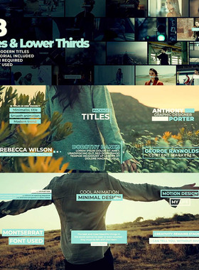 FCPX插件Titles Lower Thirds清新简洁三分之一字幕标题动画48个