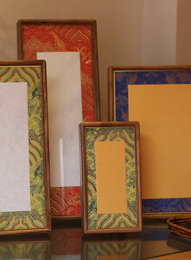 同和纸庄宋锦锦绫金潜银潜熟宣硬卡纸画片小楷作品纸国画实木画框