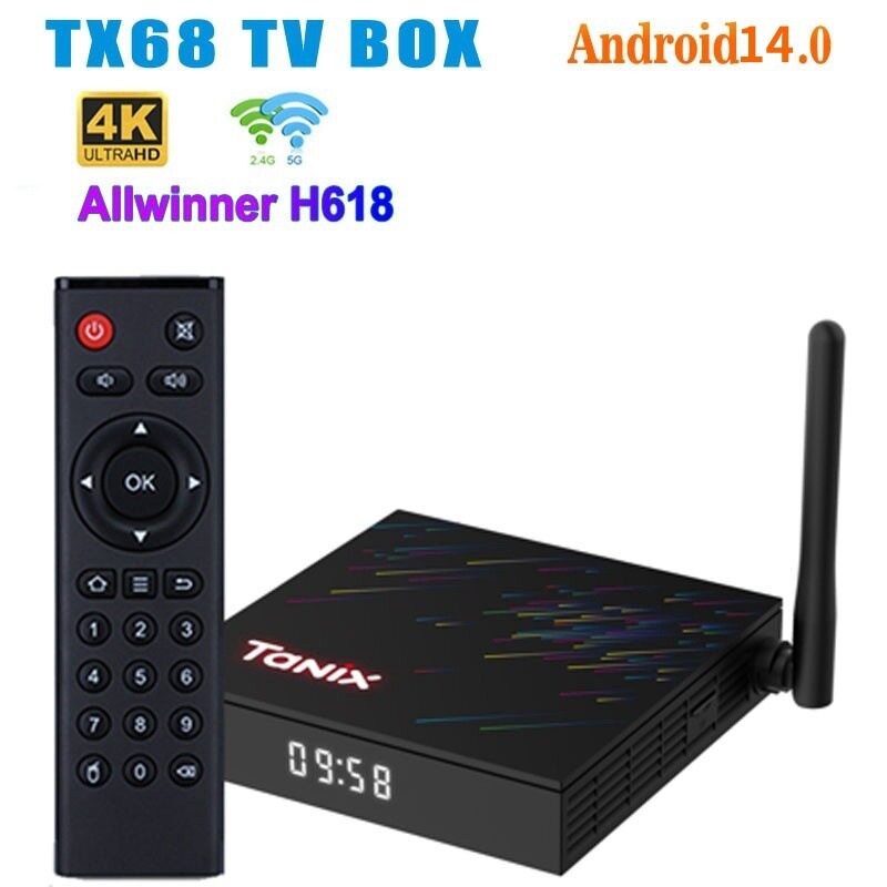 TX68  Android安卓 14 Allwinner 全志H618 四核wifI 高清播放盒图片