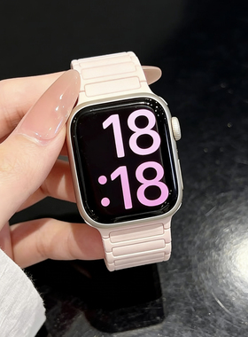 适用华强北CD12/CD20Max苹果iwatchs11智能46MM手表磁吸硅胶表带