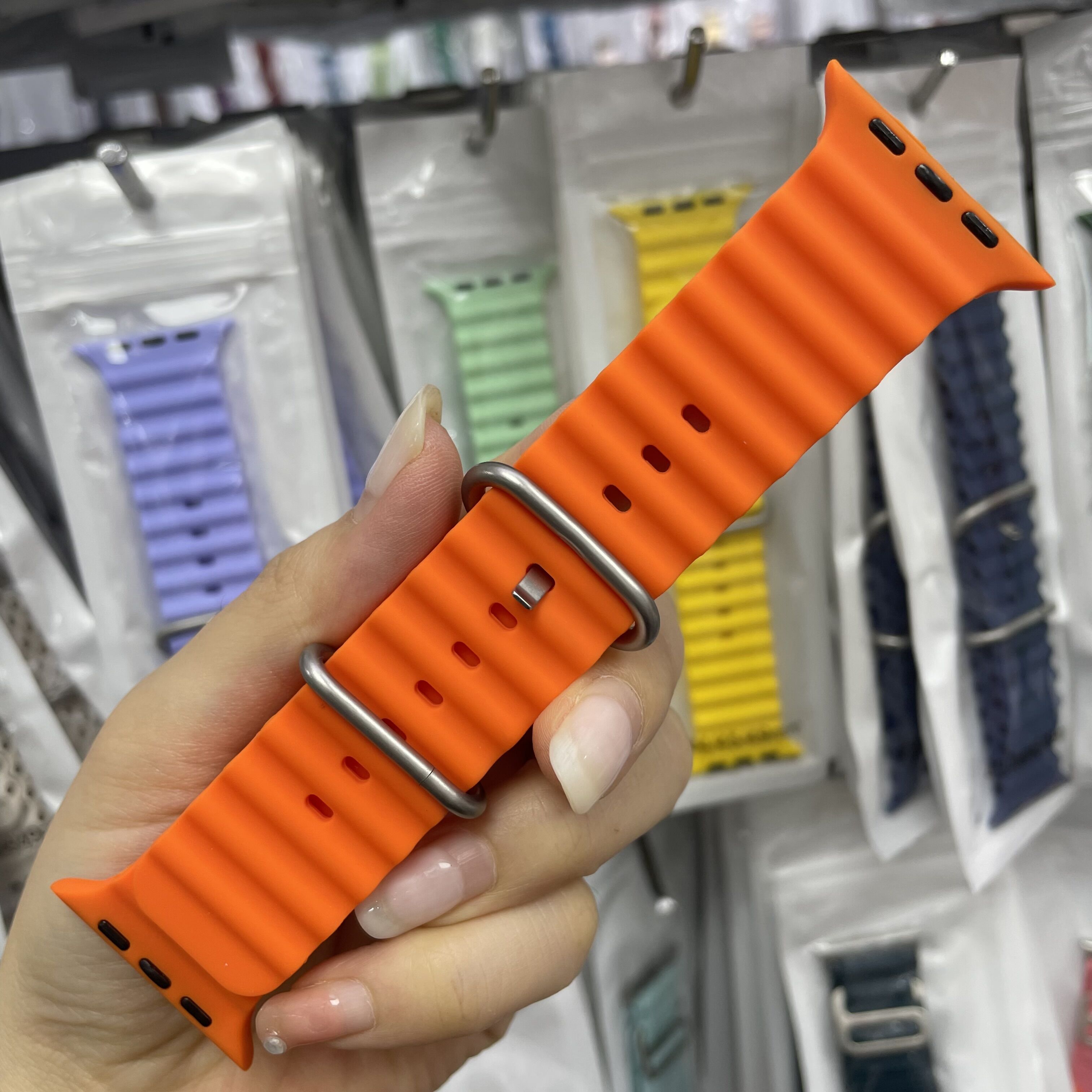 【原装扣表带】适用苹果iwatch9华强北ultra2硅胶表带applewatch8