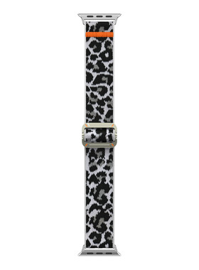 适用AppleWatchultra豹纹回环降落伞卡扣表带苹果iwatchS10/9/8/7