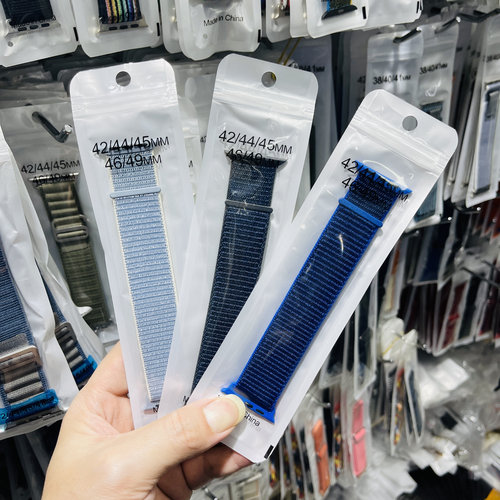 适用华强北手表applewatch9s8表带乔帮主HK10pro回环尼龙se魔术贴