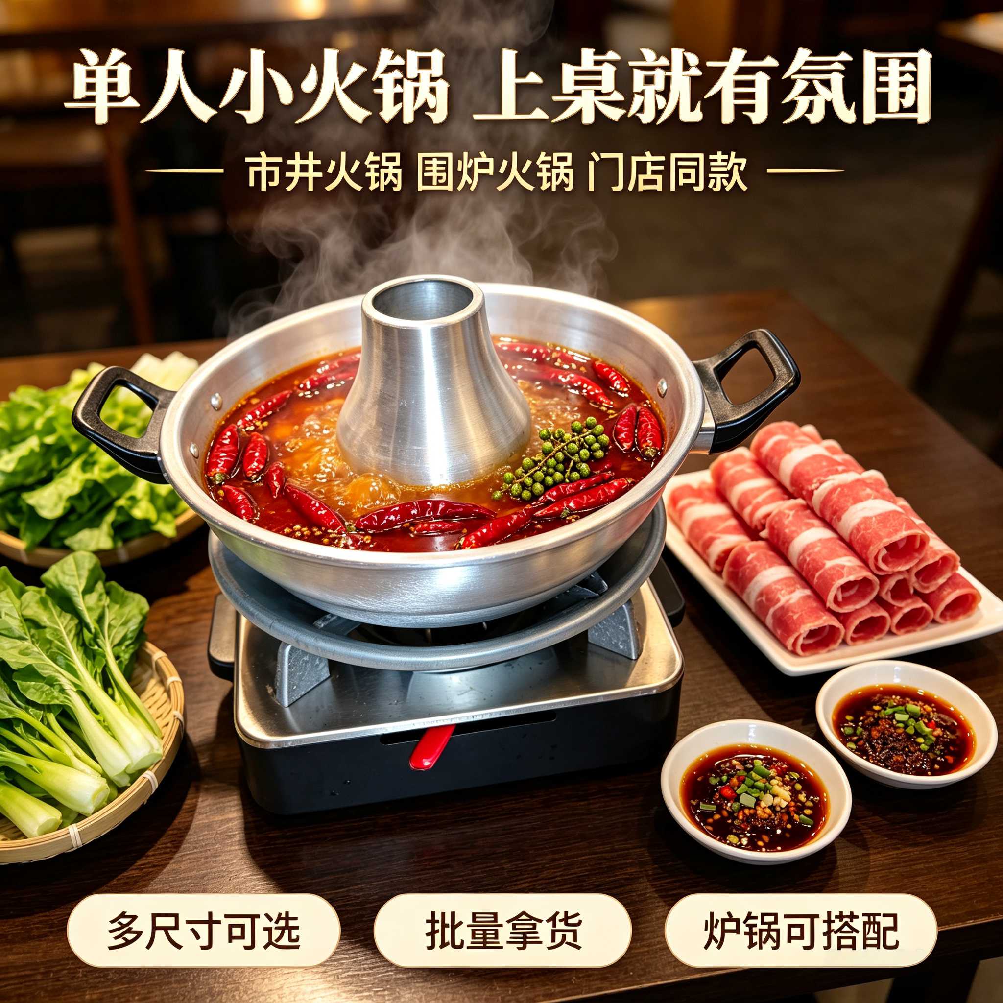 万州小火锅铝锅老马扎市井小火锅郭场鸡火锅炉老北京涮锅鲜牛肉锅