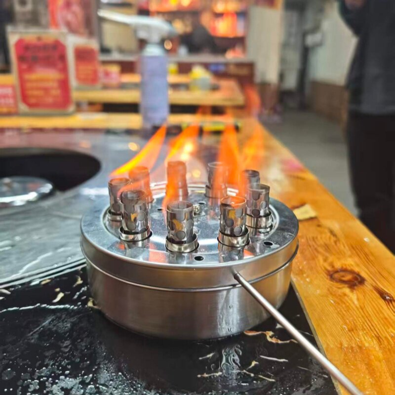 燃油炉6孔火锅炉植物油矿物油燃料油环保安全小火锅烤鱼串串烧烤