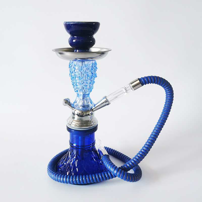 小号铁件自家用阿拉伯水烟蓝色壶单管全套餐shisha水果味膏礼品装