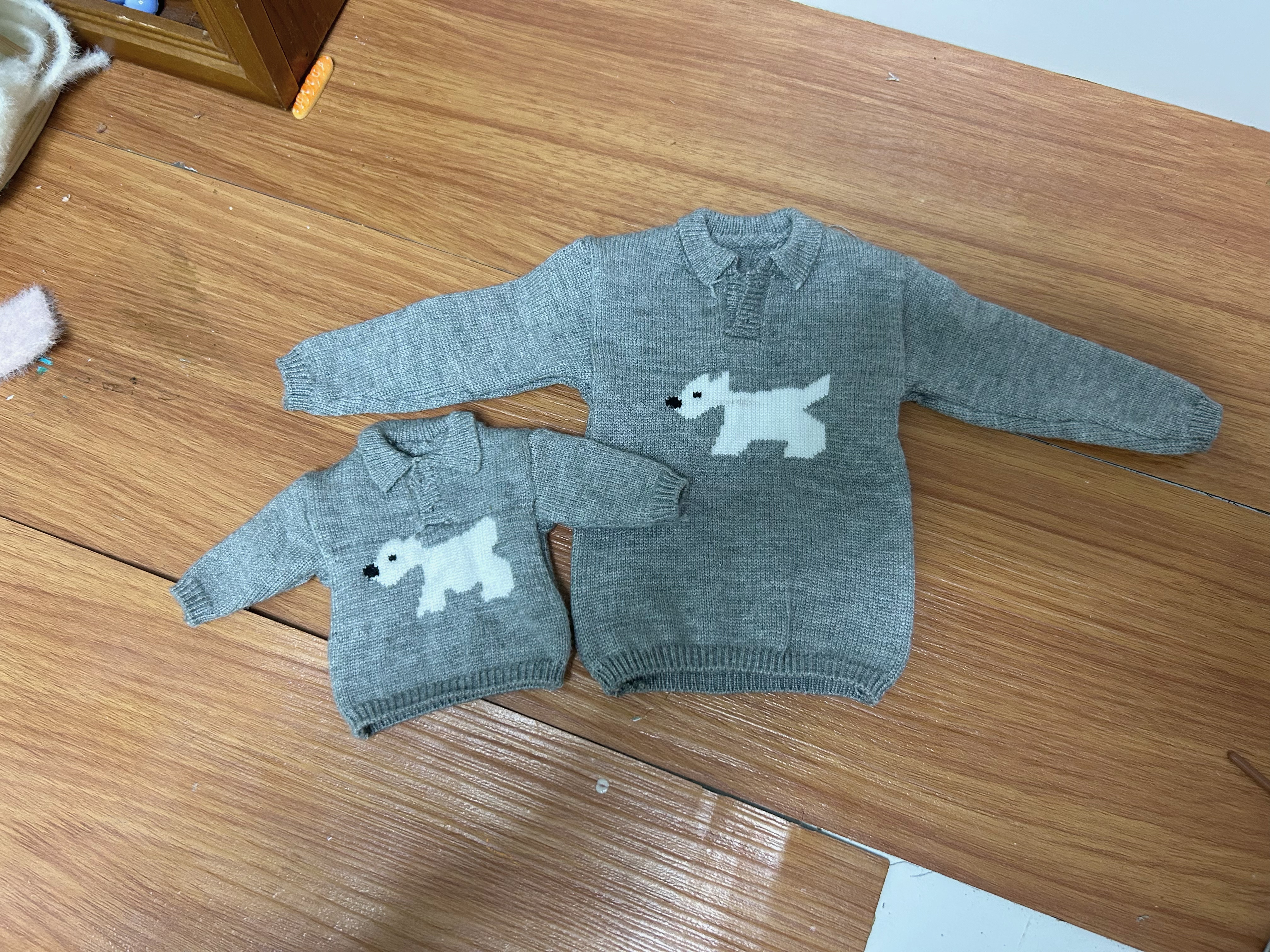 bjd四分六分针织Polo领小狗印花毛衣针织衫休闲百搭包邮