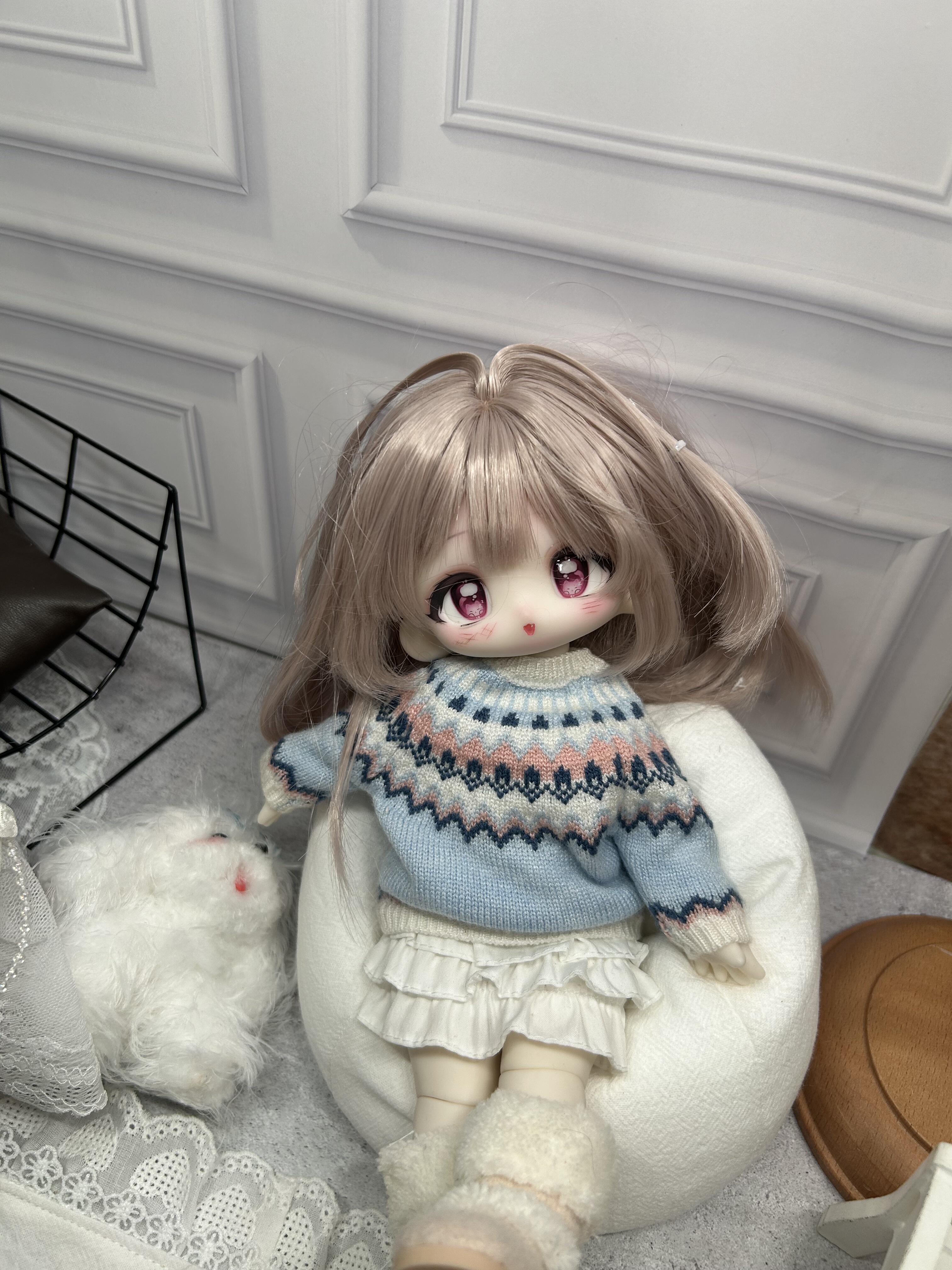 bjd三插六娃衣套装小六费尔岛毛衣+蛋糕裙胖六车厘子体噗噗体娃衣,模玩/动漫/周边/娃圈三坑/桌游,BJD娃衣,淘宝优惠券,粉丝福利购,淘宝优惠卷