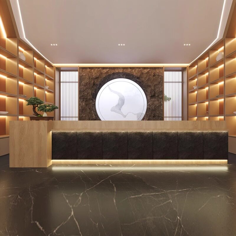 中式民宿酒店收银台复古餐厅火锅店吧台创意个性养生馆前台接待台