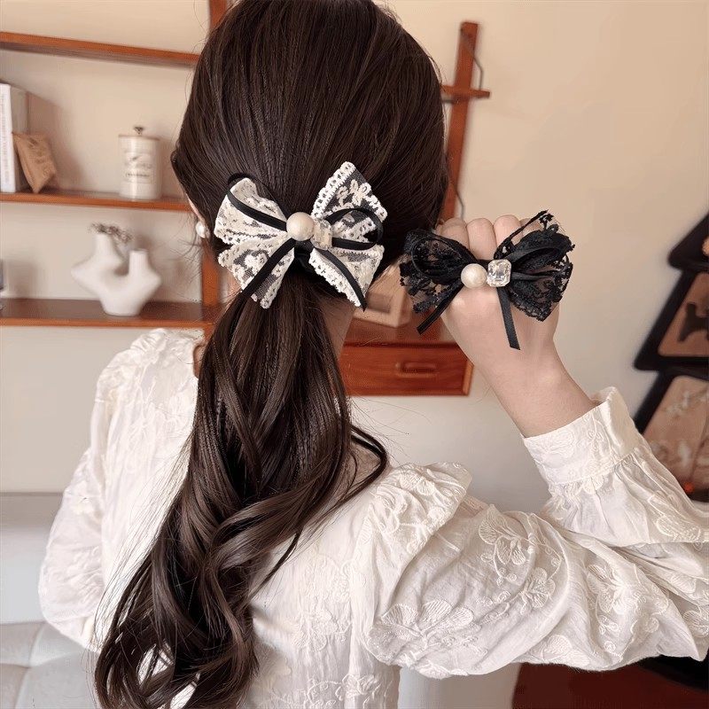 法式蕾丝蝴蝶结发圈新款扎马尾丸子头发绳女高弹力耐用头绳橡皮筋,饰品/流行首饰/时尚饰品新,发饰,淘宝优惠券,粉丝福利购,淘宝优惠卷