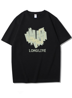 Luxurious余文乐同款潮牌情侣短袖t恤爱心体恤夏季休闲纯棉男半袖