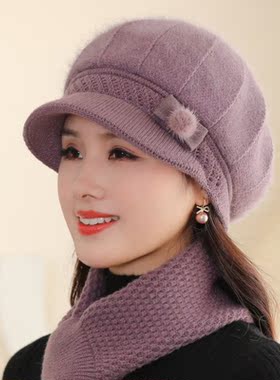 针织毛线帽韩版百搭女冬短檐加厚