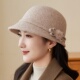 中老年气质优雅羊毛礼帽妈妈冬天保暖老人帽子女洋气小帽檐渔夫帽