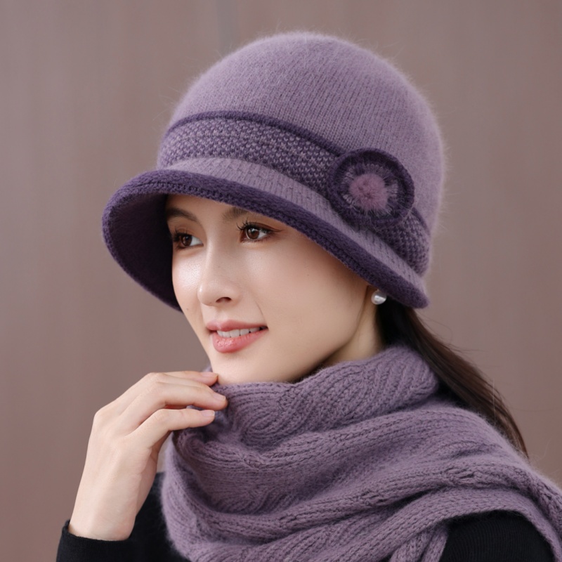 秋冬毛线帽女士保暖防寒盆帽