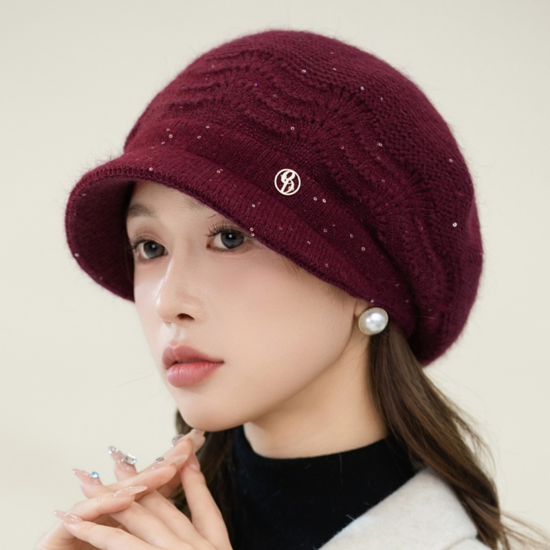 韩版时尚新款兔毛鸭舌帽