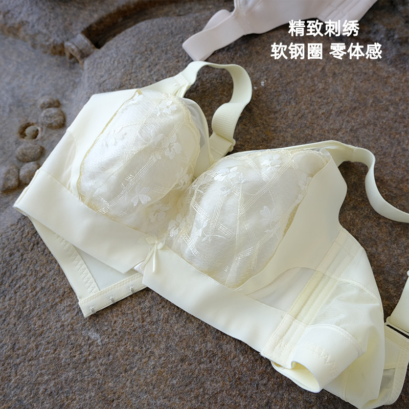 国风刺绣全罩杯软钢圈显胸小文胸