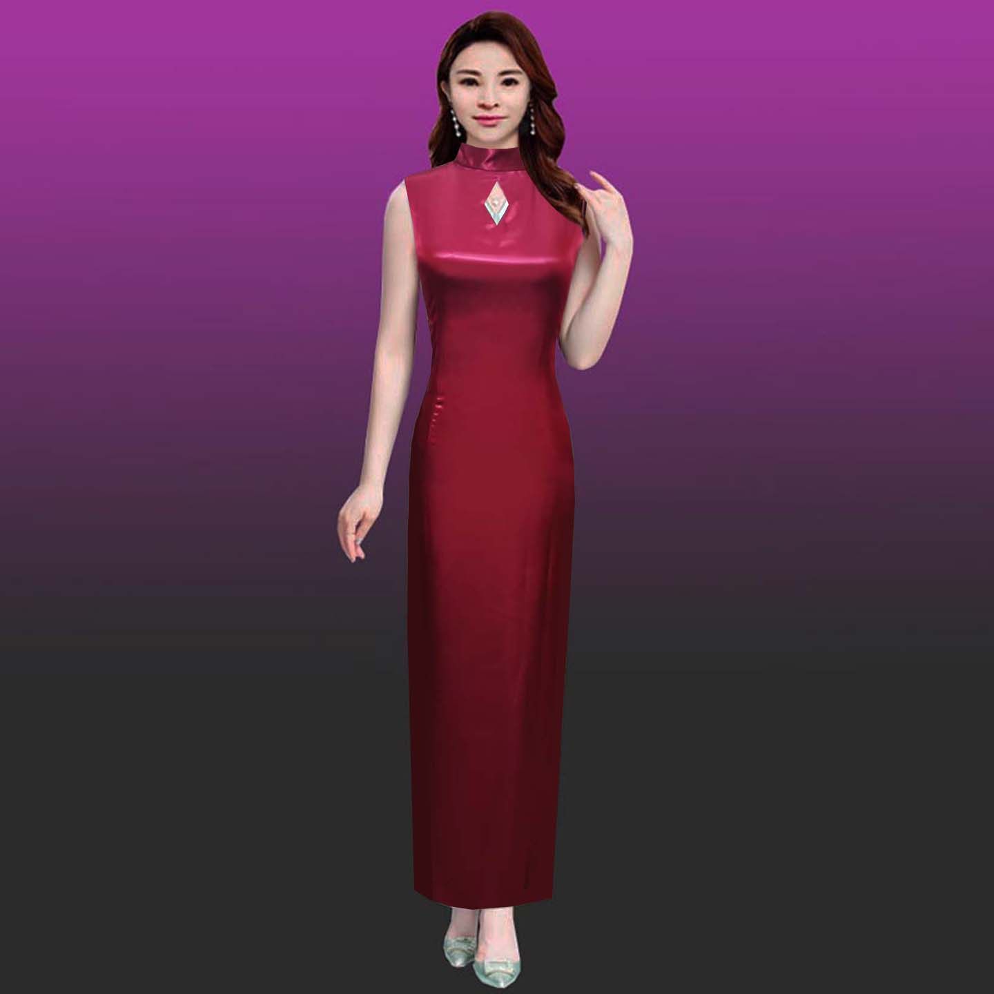 秀丽华服修身长旗袍日常改良长裙