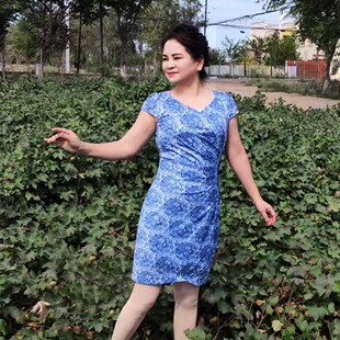 短袖 女连衣裙华艺嘉年正品 年轻款 高档靓丽修身 时尚 改良旗袍裙夏季