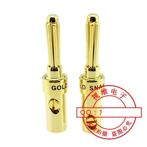 铜镀金蛇王香蕉头 音箱线插头 音响功放接线柱 喇叭线插头,影音电器,端子,淘宝优惠券,粉丝福利购,淘宝优惠卷