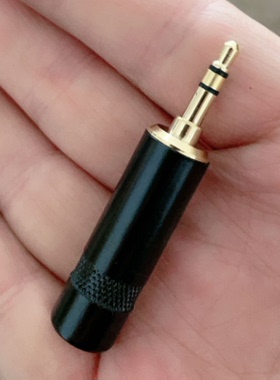 黑色铜镀金3.5MM耳机手机电脑三节DIY维修3节双声道立体音频插头