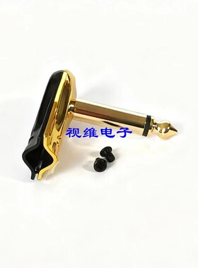 6.5弯头扁无尾 6.35单声道音频插头90度大二芯铜头焊接麦克风插头