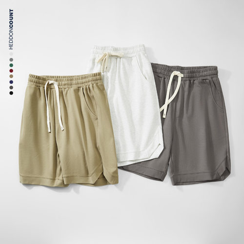登爵男装高品质斜纹休闲短裤运动裤宽松潮牌新款开叉高街五分