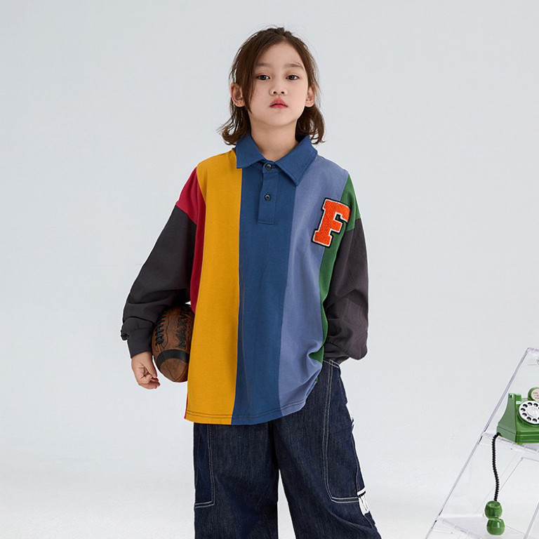 儿童长袖T恤2025春款男童女童宽松彩虹长袖 亲子 大童 青少年彩条,童装/婴儿装/亲子装,儿童POLO衫,淘宝优惠券,粉丝福利购,淘宝优惠卷