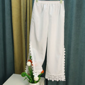 开叉裙内搭花边裤 新款 子汉服防透衬裤 宽松休闲舒适真丝棉裤 打底裤