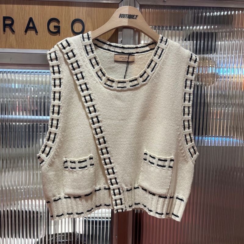 全韩百货 VITALSIGN (BY)SLIT STITCH KNIT VEST 女装/女士精品 毛针织衫 原图主图