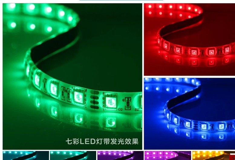 LED12V低压防水鱼缸软灯带5050超亮5V手机柜台暗槽客厅灯光带