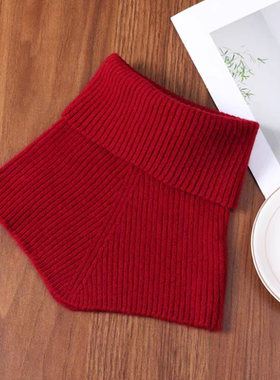 秋冬100%纯羊毛高领脖套女针织假领子围脖毛衣披肩围巾假领假衣领