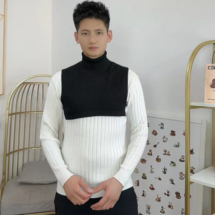 秋冬季羊毛针织高领男假领子毛衣脖套大码围巾围脖羊绒假衣领披肩