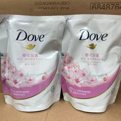 Dove多芬沐浴露袋装400克沐浴乳粉盐甜香滋养美肤补充替换装