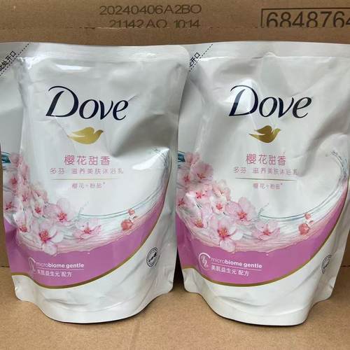 Dove多芬沐浴露袋装400克沐浴乳粉盐甜香滋养美肤补充替换装