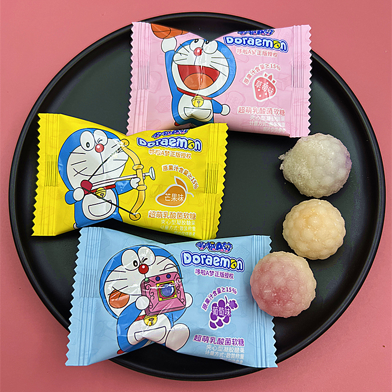 哆啦A梦乳酸菌夹心果酱软糖散装