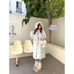 「小鸟自制」“小韩氛围”韩系氛围感白鸭绒羽绒服~披肩帽子拆卸