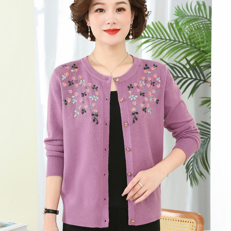 中老年人秋装毛衣外套针织衫妈妈