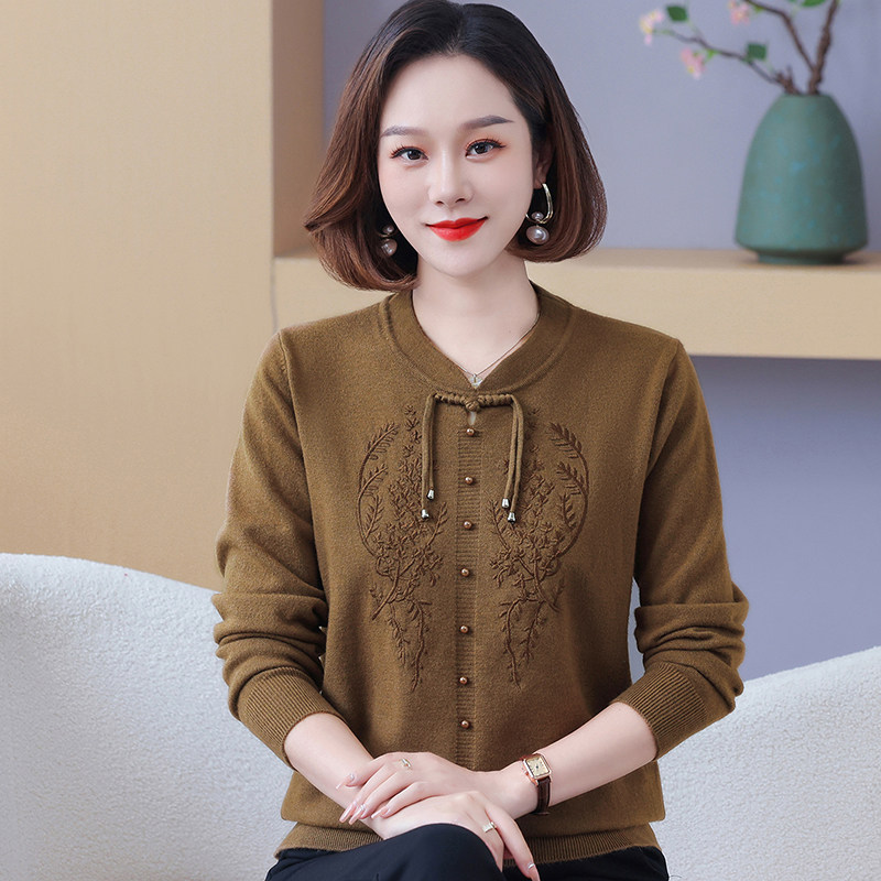 聚酯纤维圆领圆领毛衣宽松图片