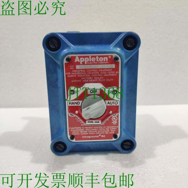 原装供应Appleton 开关 N2DC75345 N2 系列选择器开关 3-P0S.4-CI