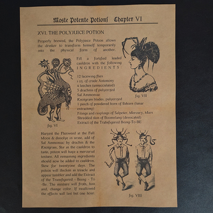 哈利波特手账本素材高级魔药制作内页生骨灵复方汤剂详细做法周边
