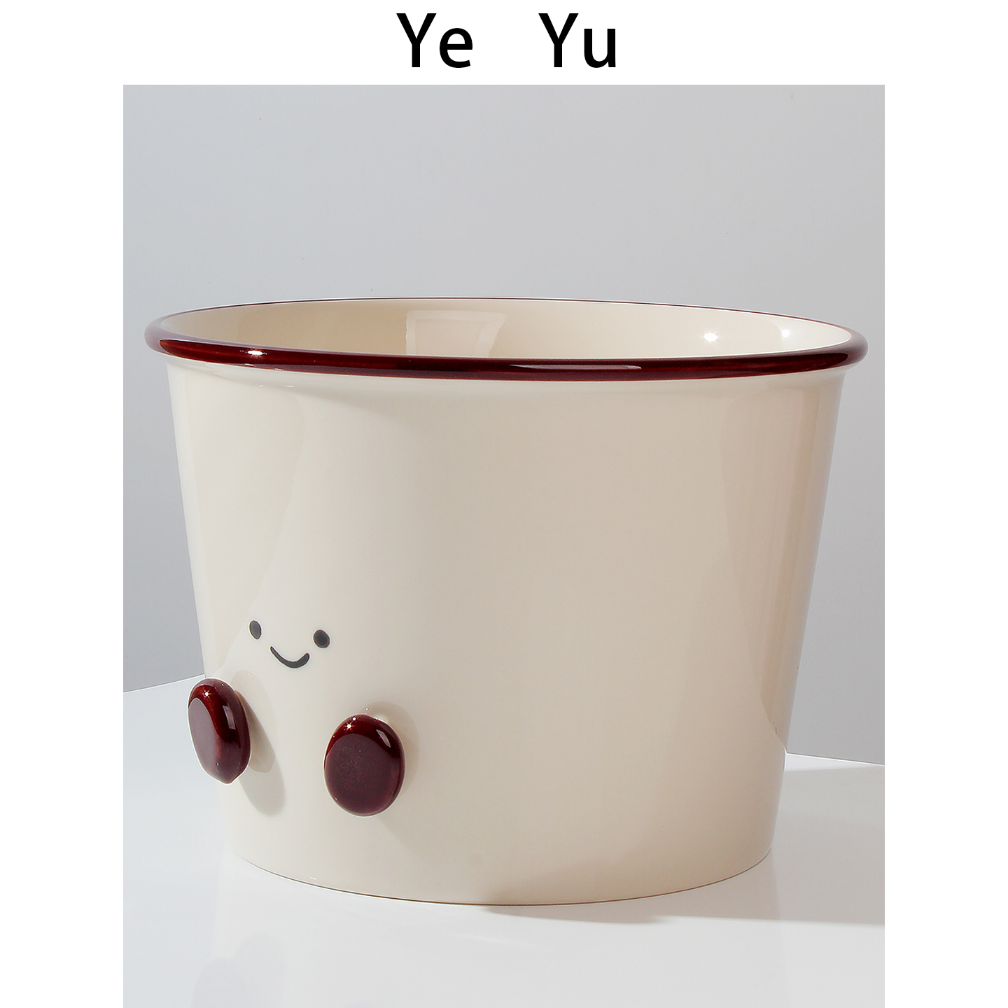 外贸卡通桌面垃圾桶客厅茶几陶瓷