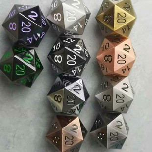 20面骰子正二十面体40MM金属同款地球数字色子coc跑团配件打折季