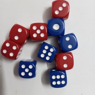 12号骰子麻将机不透明筛子红蓝对子圆角酒吧棋牌室用一印大眼二正