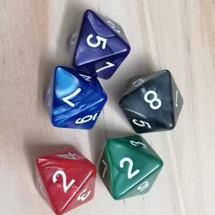 八面数字骰子粒珍珠纹白字正8面体菱形筛子桌游数学几何启蒙教学